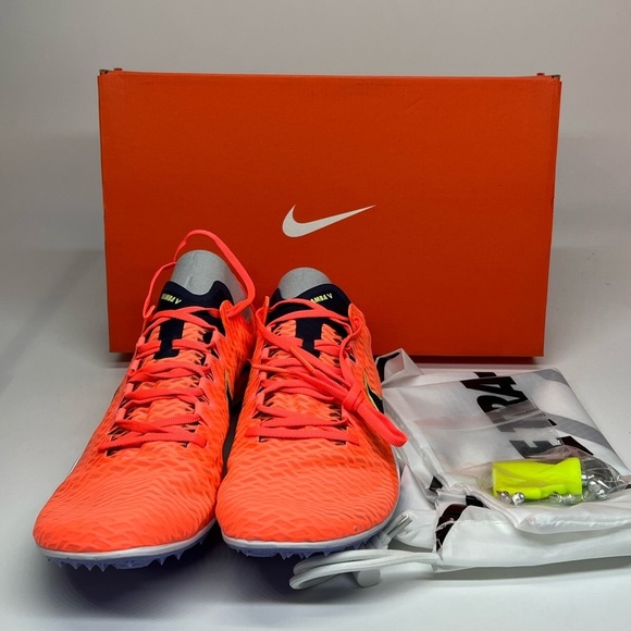 Nike Zoom Mamba V Mens Track Spike Bright Mango Black AJ1697-800 new with box - Picture 4 of 6